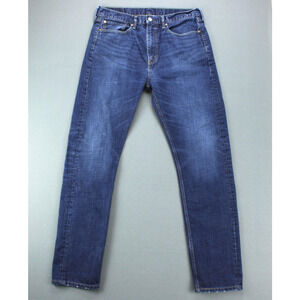 Levis 522 Jeans Mens W34 L34 Blue Denim Slim Tapered Fit